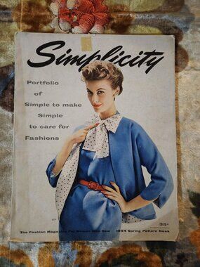 1954 SIMPLICITY PATTERN BOOK MAGAZINE ANTIQUE SEWING INSTRUCTIONS retro dress